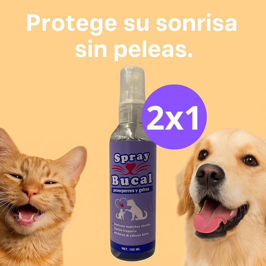 Spray Bucal Natural 2x1 | Elimina Sarro y Mal Aliento en Mascotas