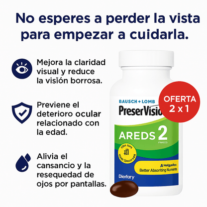 🔬 PreserVision AREDS® | Protege tu visión con respaldo clínico y resultados reales - 2 Unidades