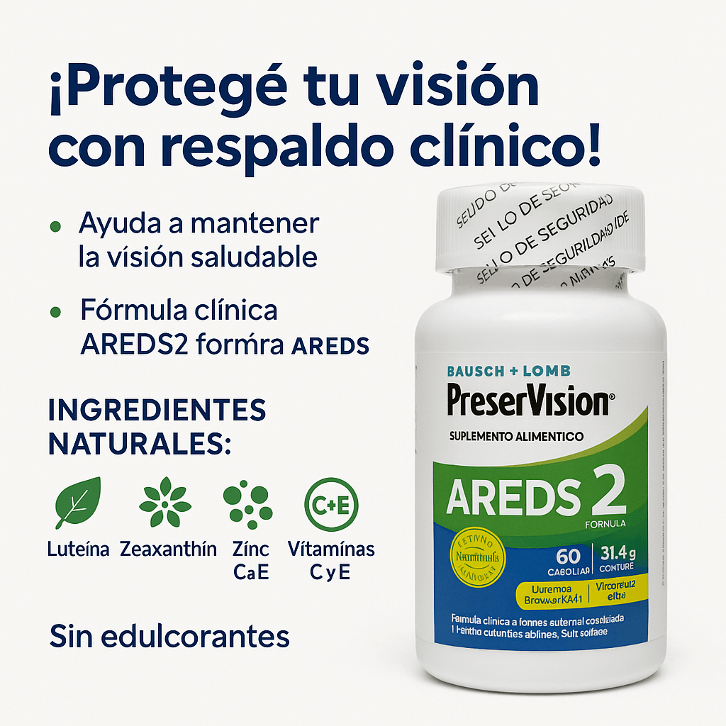 🔬 PreserVision AREDS® | Protege tu visión con respaldo clínico y resultados reales - 2 Unidades