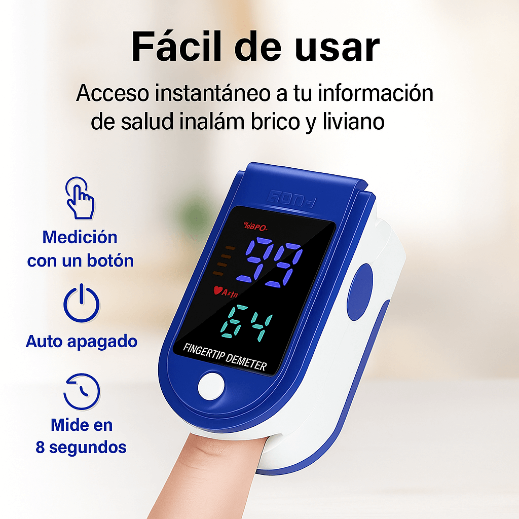 Oxímetro Digital de Pulso – Controla tu oxígeno y cuida tu salud en segundos